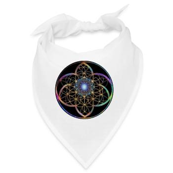 Kaleidoskopische Blume des Lebens - Bandana - Weiß - Vorne