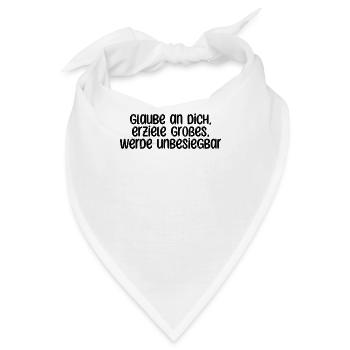 Fitness - Glaube an dich, erziele Großes, werde - Bandana - Weiß - Vorne