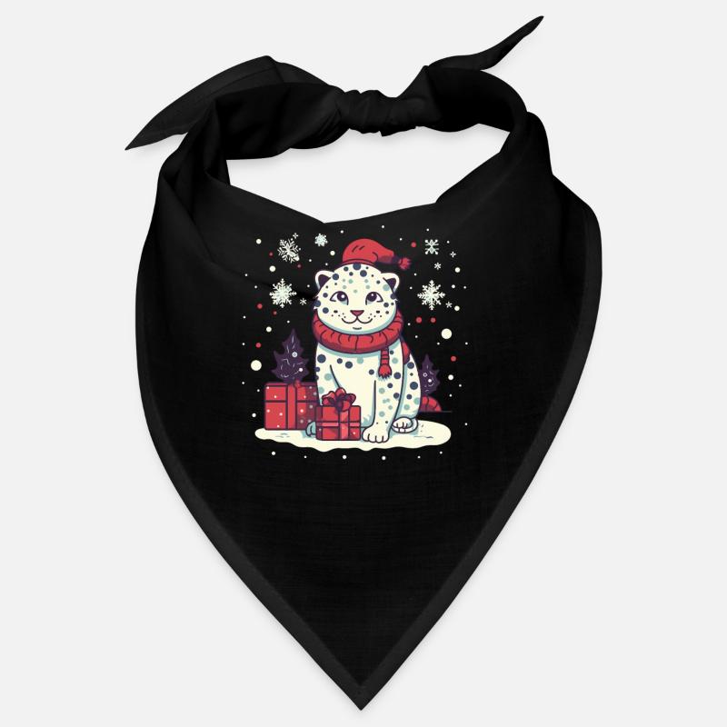 Léopard des neiges cadeaux de Noël, léopards d’amour Bandana