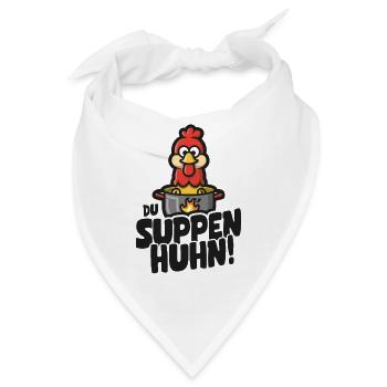 Suppen Huhn Suppenhuhn Gockel Eintopf Geschenk - Bandana - Weiß - Vorne