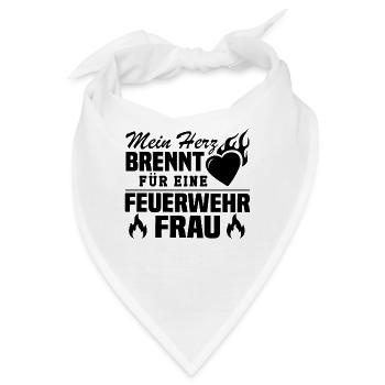 Mein Herz brennt für eine Feuerwehrfrau - Bandana - Weiß - Vorne