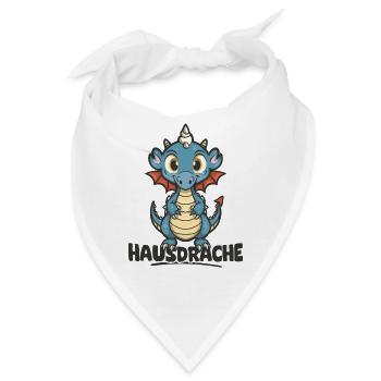 Hausdrache. Stark, Mutig und Unbesiegbar. Drache - Bandana - Weiß - Vorne