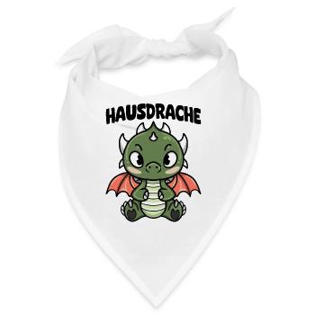 Hausdrache. Stark, Mutig und Unbesiegbar. Drache - Bandana - Weiß - Vorne