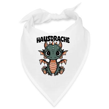 Hausdrache. Stark, Mutig und Unbesiegbar. Drache - Bandana - Weiß - Vorne