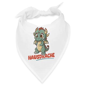 Hausdrache. Stark, Mutig und Unbesiegbar. Drache - Bandana - Weiß - Vorne
