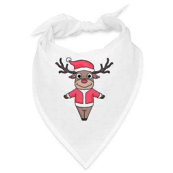Reh Weihnachten Weihnachtsstimmung - Bandana - Weiß - Vorne