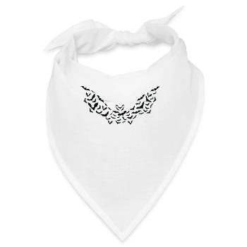 Fledermaus Halloween Fledermäuse Scherenschnitt - Bandana - Weiß - Vorne