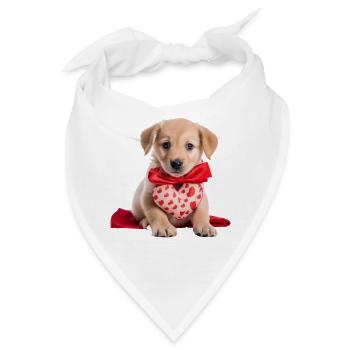 Puppy Love Bandana zum Valentinstag. Entzückend - Bandana - Weiß - Vorne