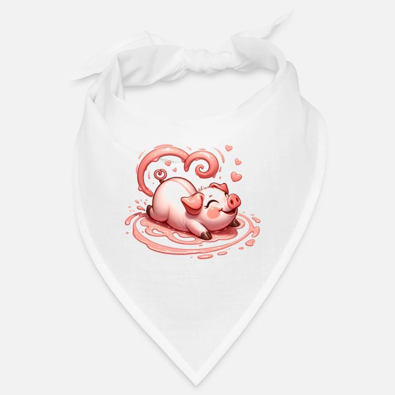 Cochon Bouclé Coeur Queue Saint Valentin Amour Boueux Bandana