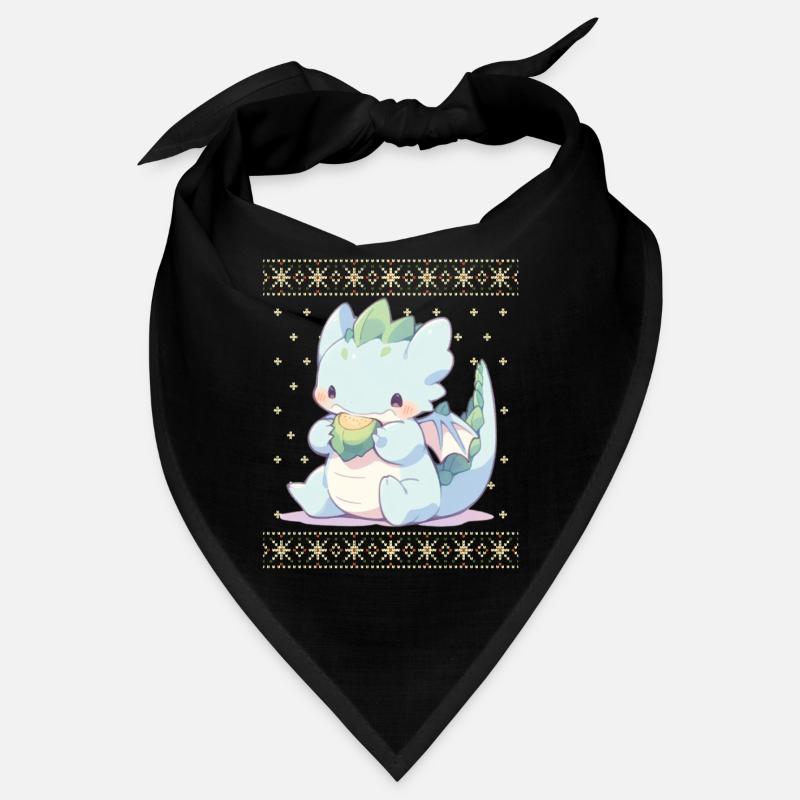 Dragon kawaii dans le style pull de Noël moche Bandana