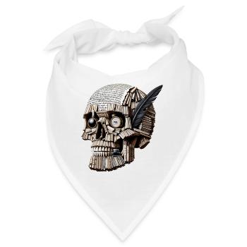 Literarische Überlieferung Totenkopf T-Shirt Englisch Lehrer's Classic - Bandana - Weiß - Vorne