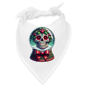 Yuletide Globe Totenkopf T-Shirt Weihnachtsstimmung und - Bandana - Weiß - Vorne