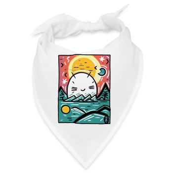 Niedliches Wesen versteckt sich in der Natur - Bandana - Weiß - Vorne