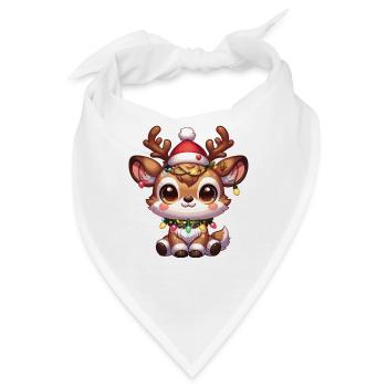 Weihnachtsmütze Weihnachten Lichterkette Reindeer - Bandana - Weiß - Vorne
