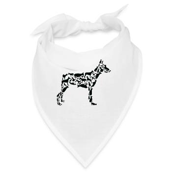Dobermann Pinscher Hund Dobermann Pinscher Mama - Bandana - Weiß - Vorne