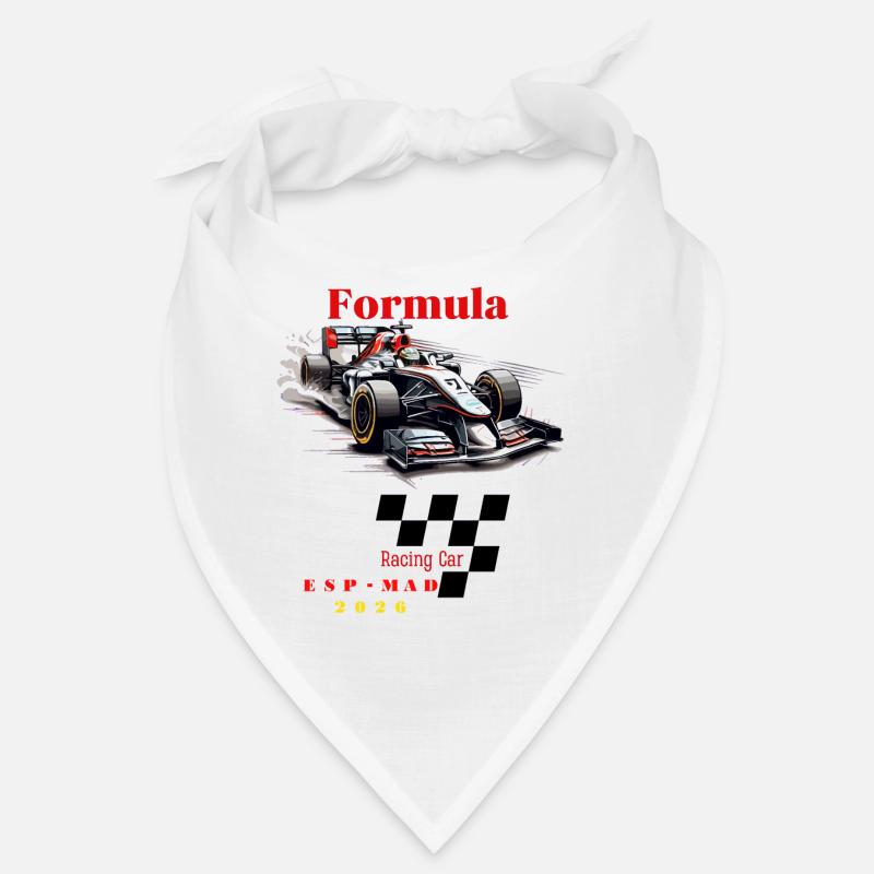 VOITURE DE COURSE DE FORMULE ESPAGNE 2026 - Bandana - blanc