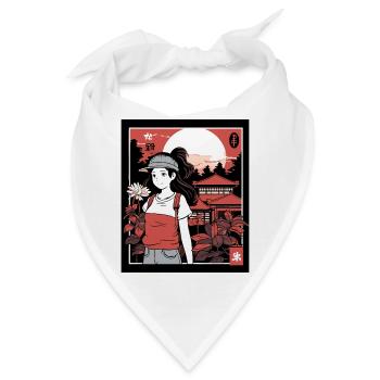 Erwachsen werden, Manga und Anime Mädchen Urlaub - Bandana - Weiß - Vorne