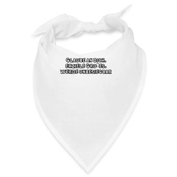 Fitness - Glaube an dich, erziele Großes, werde - Bandana - Weiß - Vorne