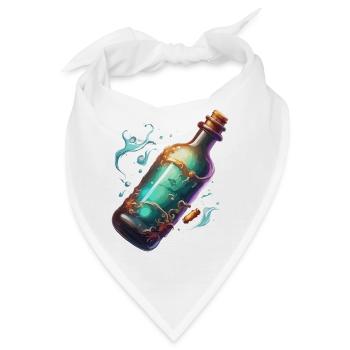 Magische Flasche / Korken / Wasser / Comic - Bandana - Weiß - Vorne