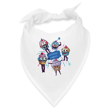 Muffin-Party - Bandana - Weiß - Vorne