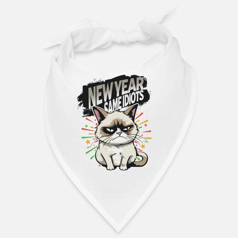 Same Idiots - Pyjama Bonne Année Chat en Colère Bandana