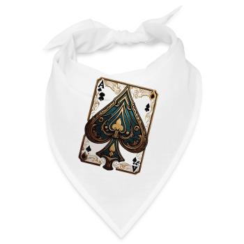 Pik / Spielkarte / Poker / Symbol / schwarz / Skat - Bandana - Weiß - Vorne