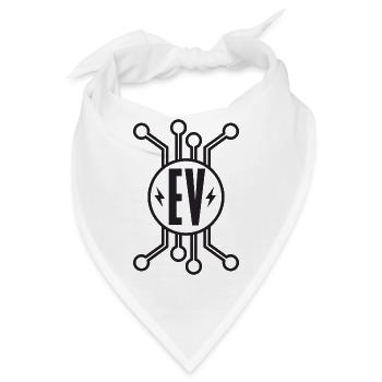 EV - Electric Vehicle für Elektro Auto Fans - Bandana - Weiß - Vorne