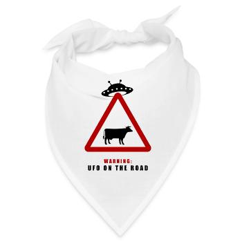Warnung! UFO auf der Straße! - Bandana - Weiß - Vorne