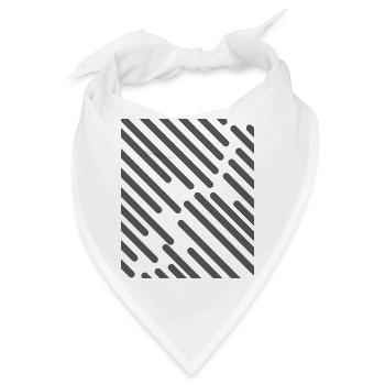 Graue Streifen - Bandana - Weiß - Vorne