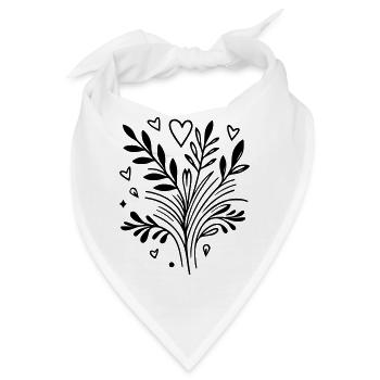 Herzbaum Ast - Bandana - Weiß - Vorne