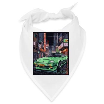 Japanisch Auto: Bosozoku Sportwagen Osaka JDM - Bandana - Weiß - Vorne