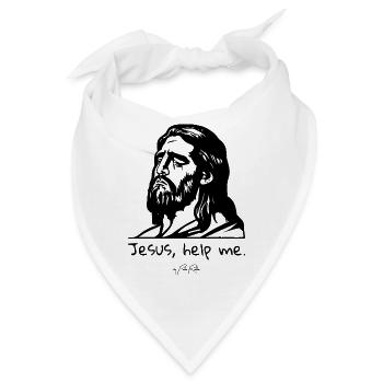 Jesus, hilf mir - Bandana - Weiß - Vorne