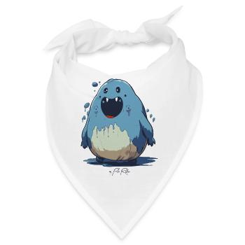 Cartoon-Kreatur lustiger Blob - Bandana - Weiß - Vorne