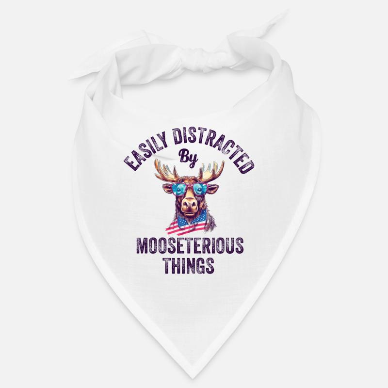 Easily Distracted Funny Moose Moose Bandana