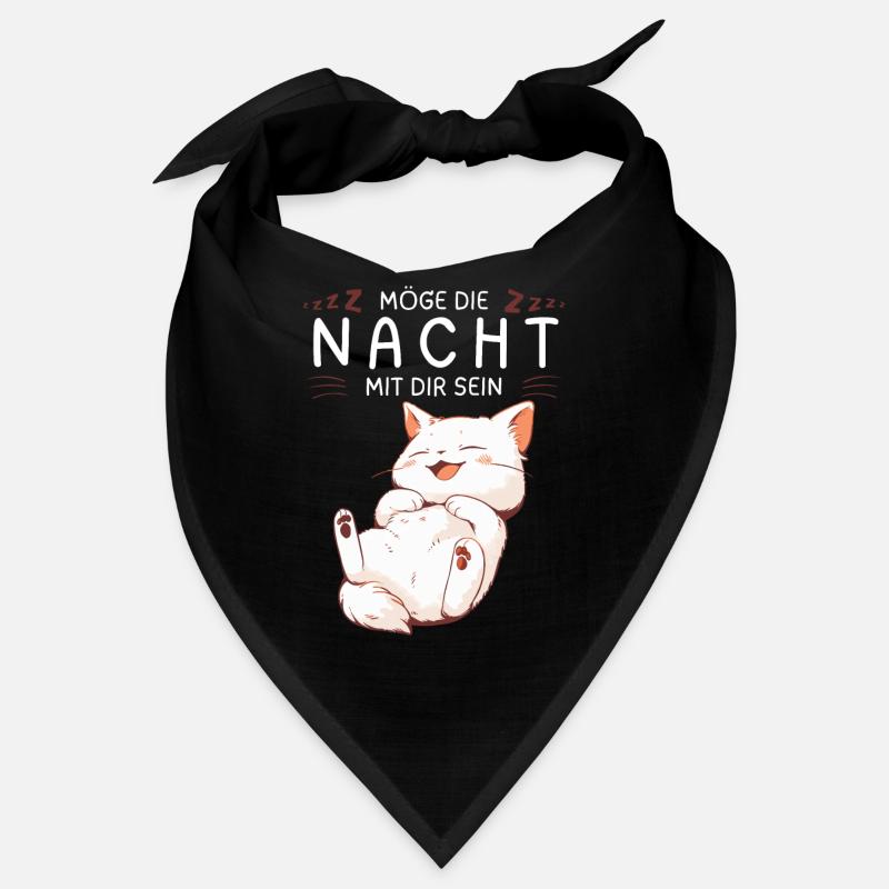 Möge die Nacht mit dir sein - Schlafshirt Katze Bandana