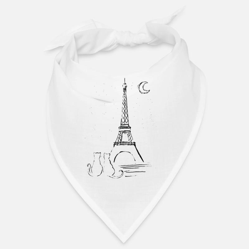 Paris and Love - Cat Love with Eiffel Tower Bandana