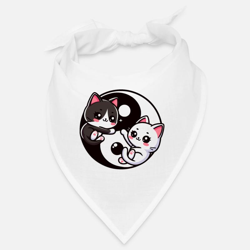 Ying Yang Chatons, noir et blanc Bandana