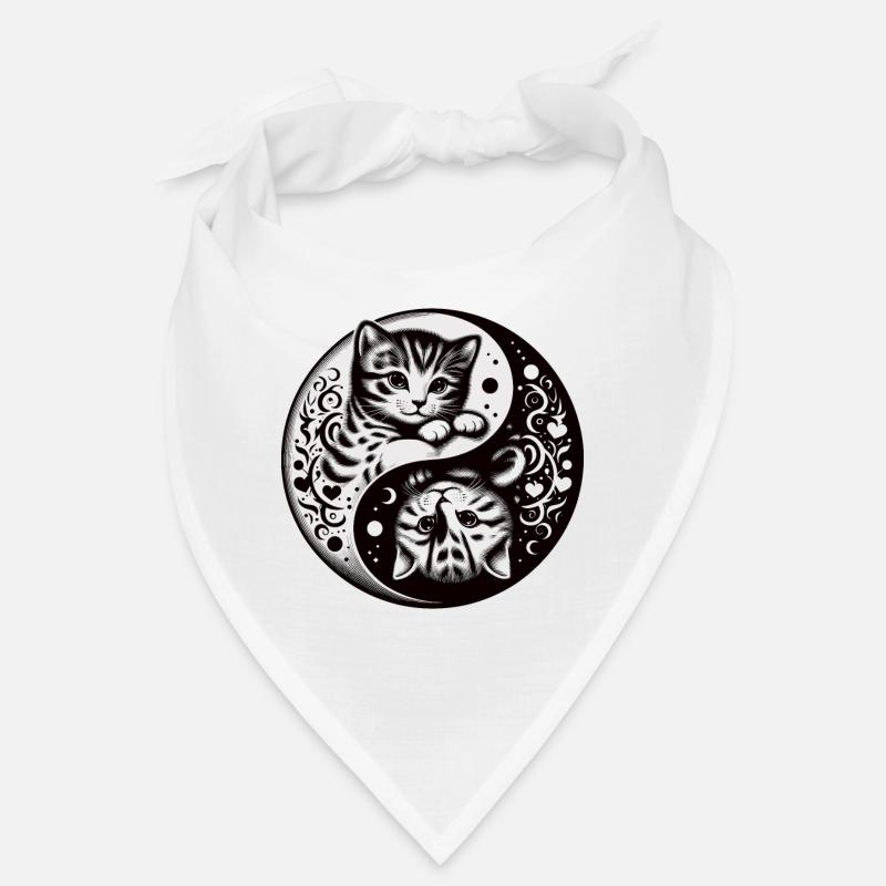 Ying Yang Chatons, noir et blanc Bandana