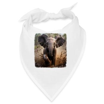 Elefanten realistic Elefant - Bandana - Weiß - Vorne