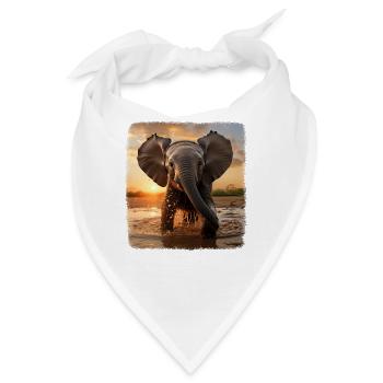 Elefanten realistic Elefant - Bandana - Weiß - Vorne