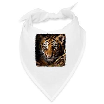 Tiger realistic Tigerbaby - Bandana - Weiß - Vorne