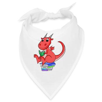 Bücher Drache Drachen - Bandana - Weiß - Vorne