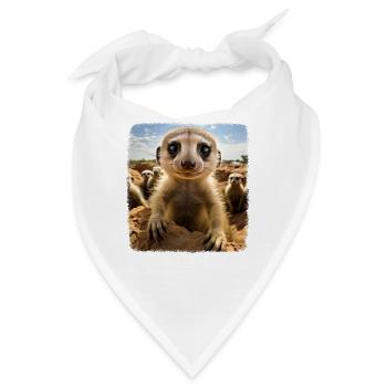 Meerkat realistic Erdmännchen - Bandana - Weiß - Vorne