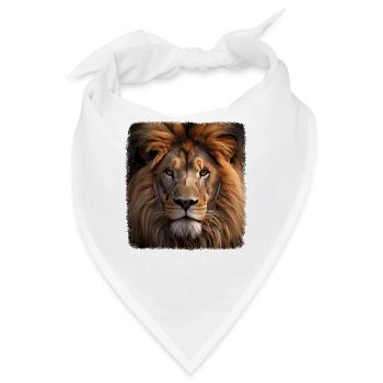 Löwen realistic Löwe - Bandana - Weiß - Vorne