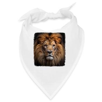 Löwen realistic Löwe - Bandana - Weiß - Vorne