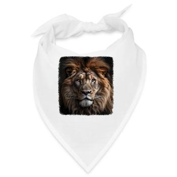 Löwen realistic Löwe - Bandana - Weiß - Vorne