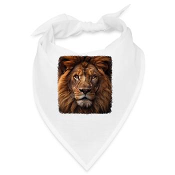 Löwen realistic Löwe - Bandana - Weiß - Vorne
