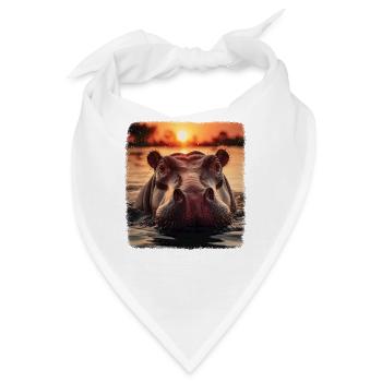 Hippos realistic Hippo - Bandana - Weiß - Vorne