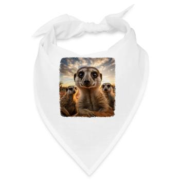 Meerkat realistic Erdmännchen - Bandana - Weiß - Vorne
