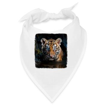 Tiger realistic Tigerbaby - Bandana - Weiß - Vorne